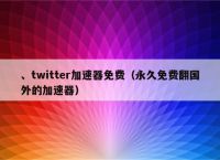 可以打开twitter的加速器,什么加速器可以打开twitter