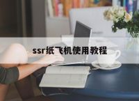 [ssr纸飞机使用教程]安卓小飞机ssr使用教程