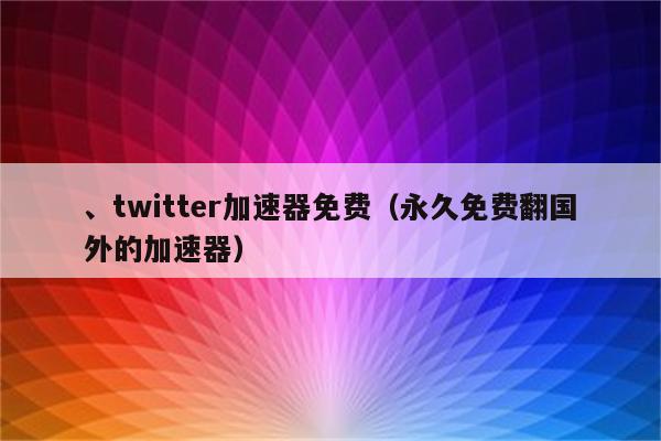 可以打开twitter的加速器,什么加速器可以打开twitter