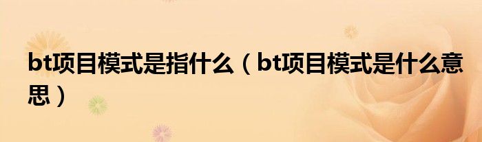 TGO项目是什么意思的简单介绍